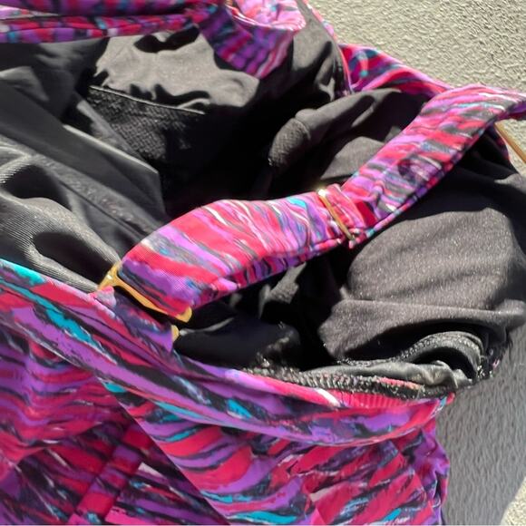 Spanx One Piece Draped Swimsuit Slimming Waist Control pink art deco - Picture 4 of 10